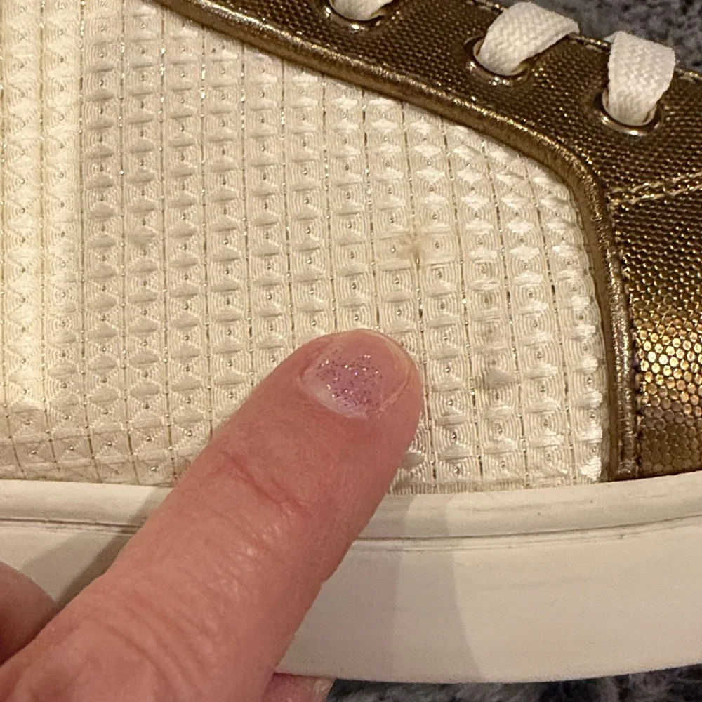 Christian Louboutin White and Gold Threaded Orlando High-Tops